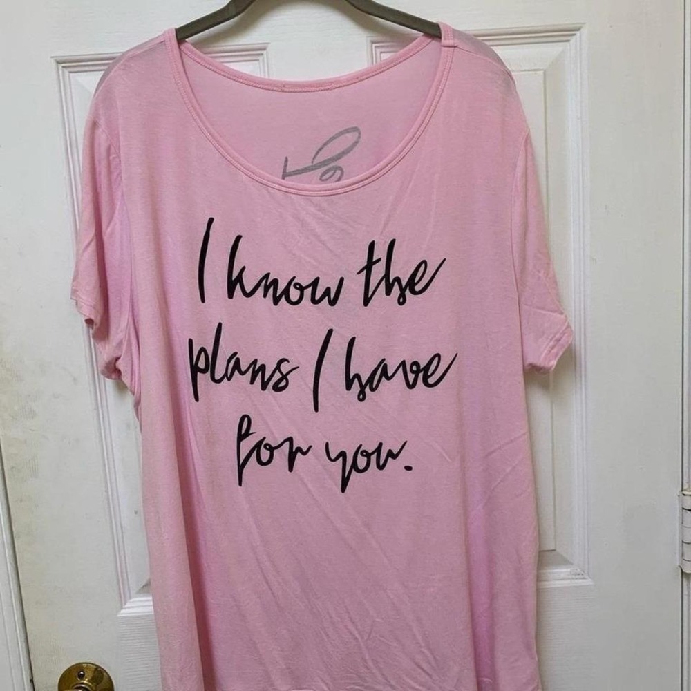 Pink religious women's tshirt